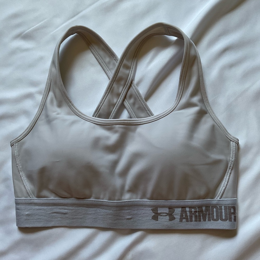 White under armor sports bra